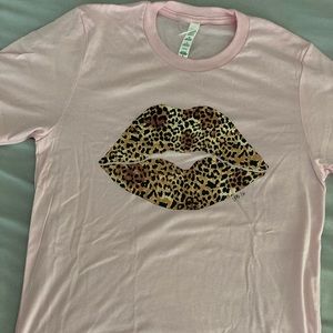 Pink Leopard Lips T-shirt